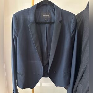 BANANA REPUBLIC NAVY/BLACK LAPEL CROPPED SINGLE BUTTON BLAZER SIZE‎ 10